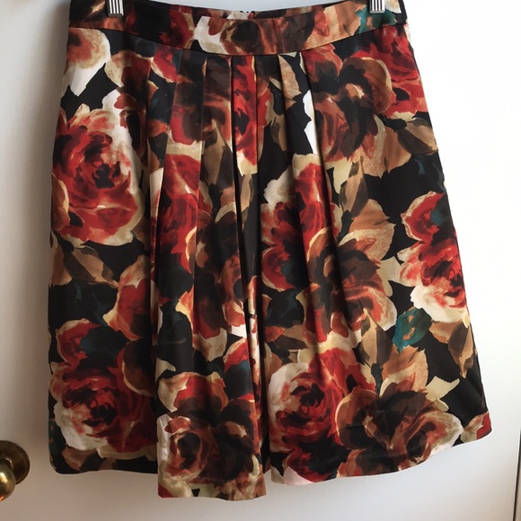 Boston Proper Floral Skirt Pleated Full Mini sz 8 - Picture 6 of 13
